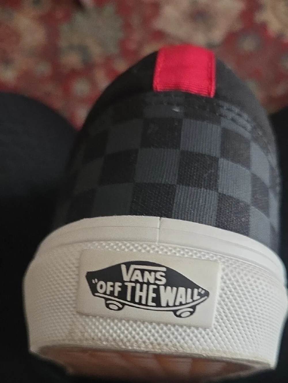 Vans Men’s Black and Gray Checkerboard Low-Top Sneakers